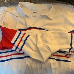 Old Navy Red and Blue Striped Rugby Shirt